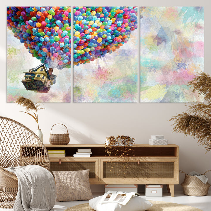 48558-MGV-CV-36X24-Up Pixar Poster, Look Up Pixar Wall Art, Up Pixar Canvas, Kids Play Game Room Decor Wall Art