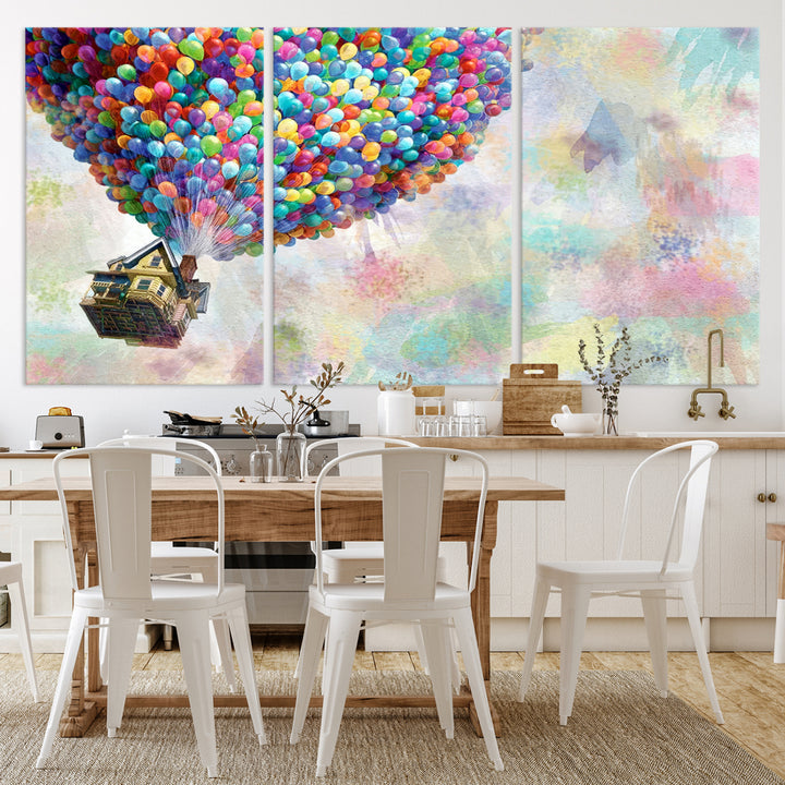 48558-MGV-CV-36X24-Up Pixar Poster, Look Up Pixar Wall Art, Up Pixar Canvas, Kids Play Game Room Decor Wall Art