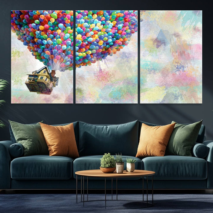 48558-MGV-CV-36X24-Up Pixar Poster, Look Up Pixar Wall Art, Up Pixar Canvas, Kids Play Game Room Decor Wall Art