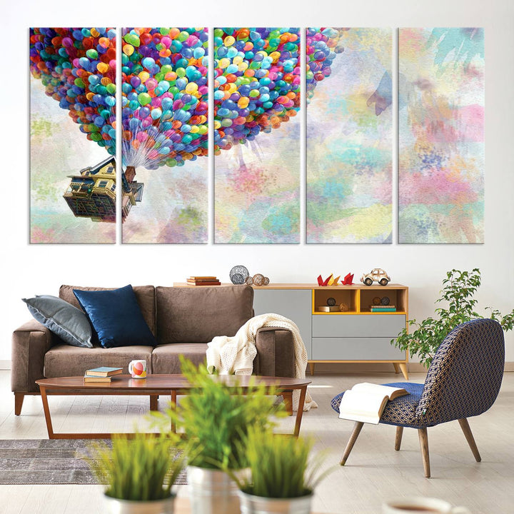 48558-MGV-CV-36X24-Up Pixar Poster, Look Up Pixar Wall Art, Up Pixar Canvas, Kids Play Game Room Decor Wall Art