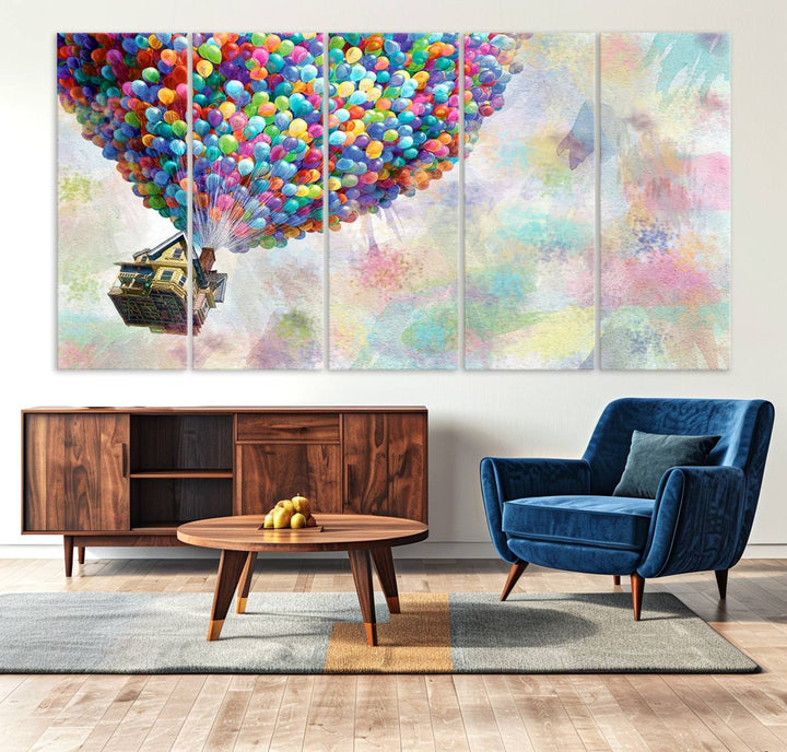 48558-MGV-CV-36X24-Up Pixar Poster, Look Up Pixar Wall Art, Up Pixar Canvas, Kids Play Game Room Decor Wall Art