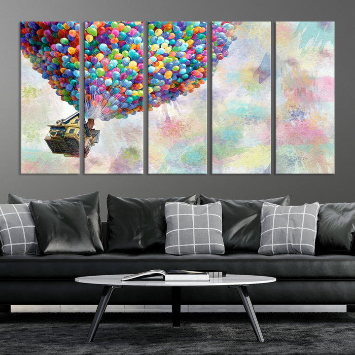 48558-MGV-CV-36X24-Up Pixar Poster, Look Up Pixar Wall Art, Up Pixar Canvas, Kids Play Game Room Decor Wall Art