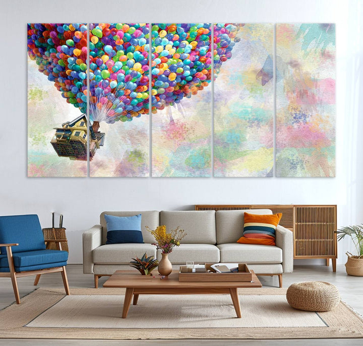 48558-MGV-CV-36X24-Up Pixar Poster, Look Up Pixar Wall Art, Up Pixar Canvas, Kids Play Game Room Decor Wall Art