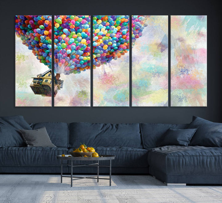48558-MGV-CV-36X24-Up Pixar Poster, Look Up Pixar Wall Art, Up Pixar Canvas, Kids Play Game Room Decor Wall Art