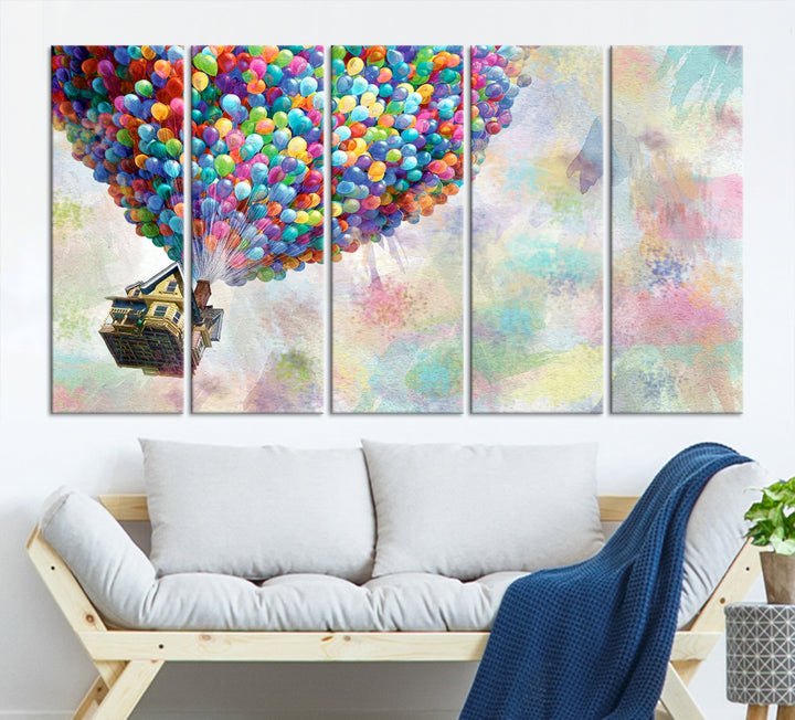 48558-MGV-CV-36X24-Up Pixar Poster, Look Up Pixar Wall Art, Up Pixar Canvas, Kids Play Game Room Decor Wall Art