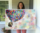 48558-MGV-CV-36X24-Up Pixar Poster, Look Up Pixar Wall Art, Up Pixar Canvas, Kids Play Game Room Decor Wall Art