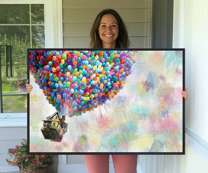 48558-MGV-CV-36X24-Up Pixar Poster, Look Up Pixar Wall Art, Up Pixar Canvas, Kids Play Game Room Decor Wall Art