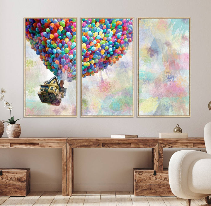 48558-MGV-CV-36X24-Up Pixar Poster, Look Up Pixar Wall Art, Up Pixar Canvas, Kids Play Game Room Decor Wall Art