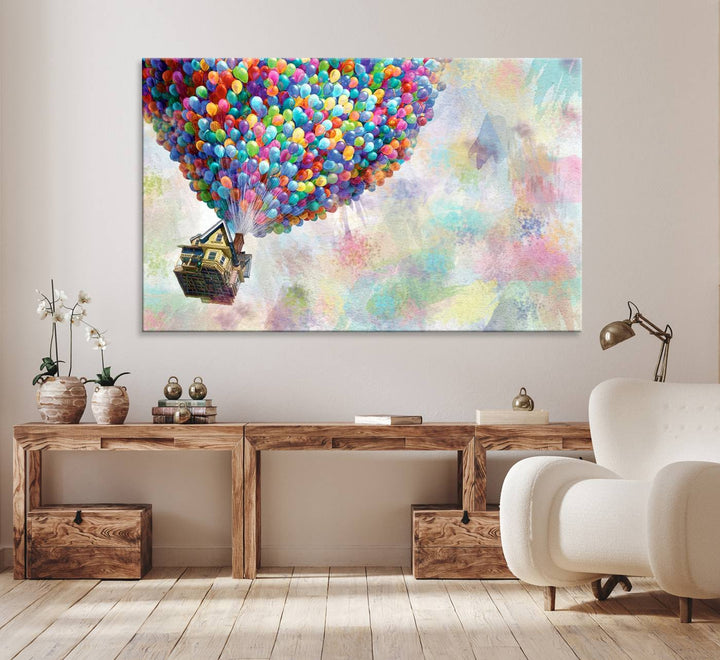 Up Pixar Poster, Look Up Pixar Wall Art, Up Pixar Canvas, Kids Play Game Room Decor Wall Art