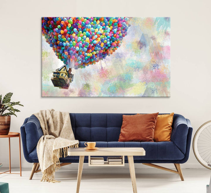 Up Pixar Poster, Look Up Pixar Wall Art, Up Pixar Canvas, Kids Play Game Room Decor Wall Art