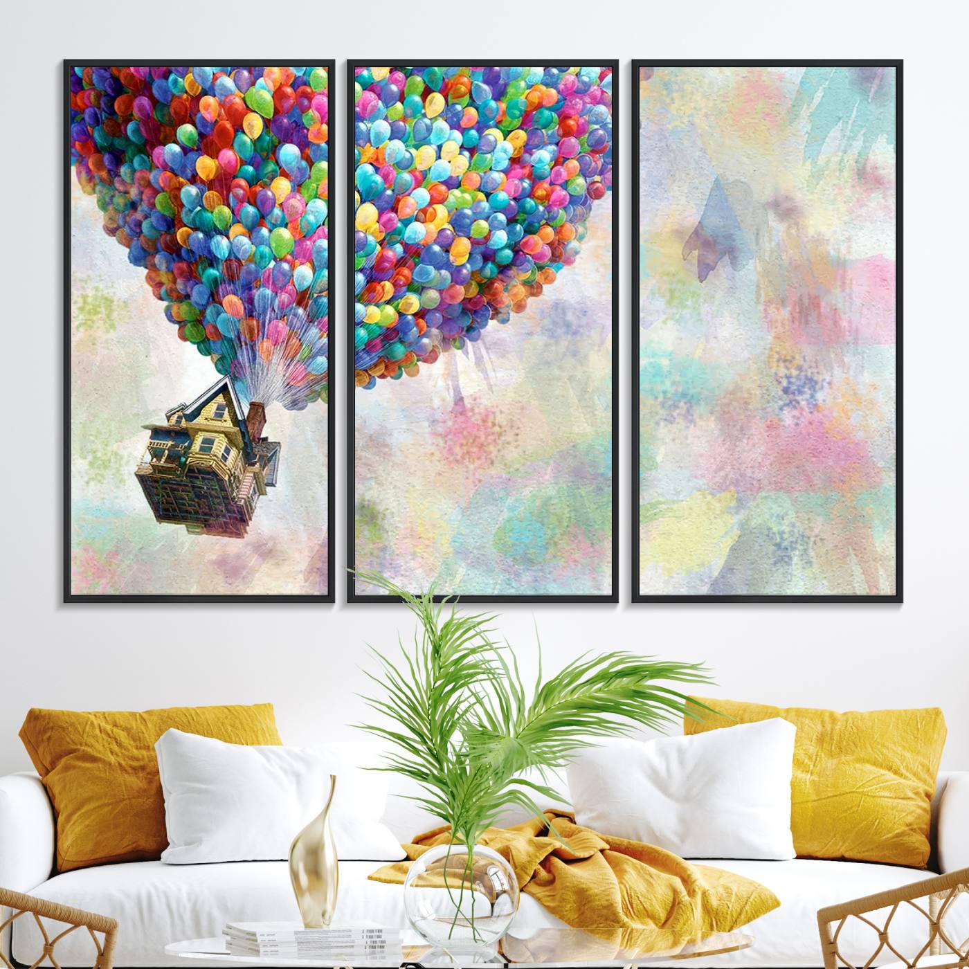 48558-MGV-FC-48X32-3P_Black-Up Pixar Poster, Look Up Pixar Wall Art, Up Pixar Canvas, Kids Play Game Room Decor Wall Art