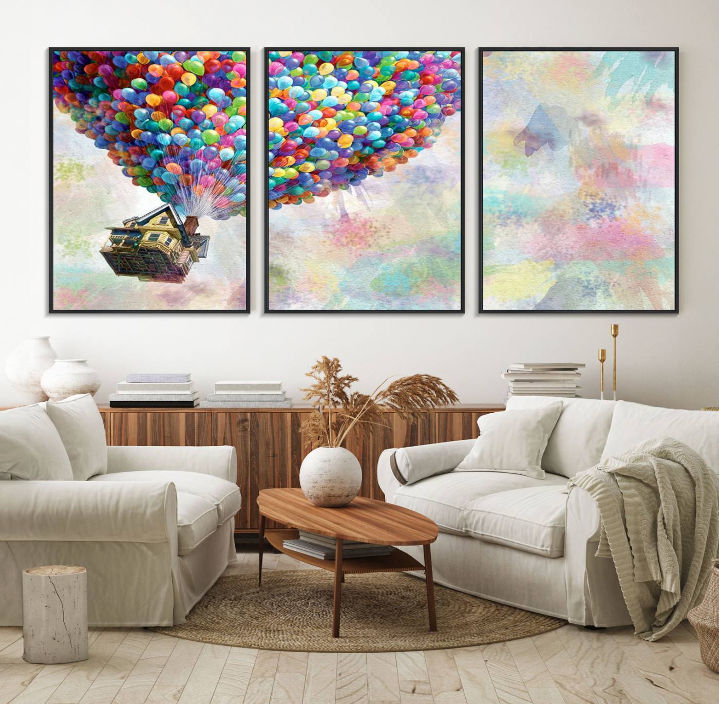 48558-MGV-FC-60X30-3P_Black-Up Pixar Poster, Look Up Pixar Wall Art, Up Pixar Canvas, Kids Play Game Room Decor Wall Art