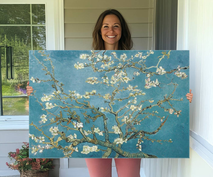 Vincent Van Gogh's Almond Blossom Abstract Wall Art Canvas, Van Gogh Almond Blossom Canvas Print