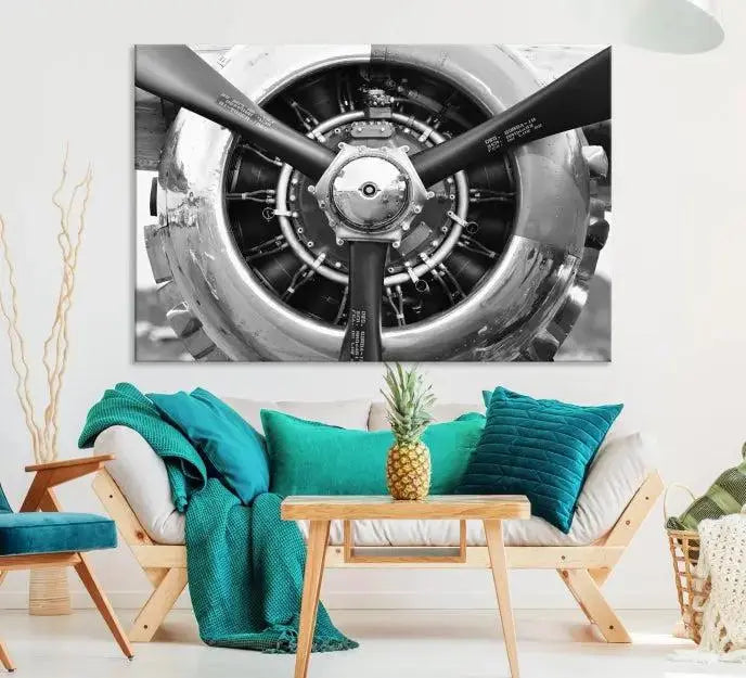 Vintage Airplane Wall Art Canvas Print 