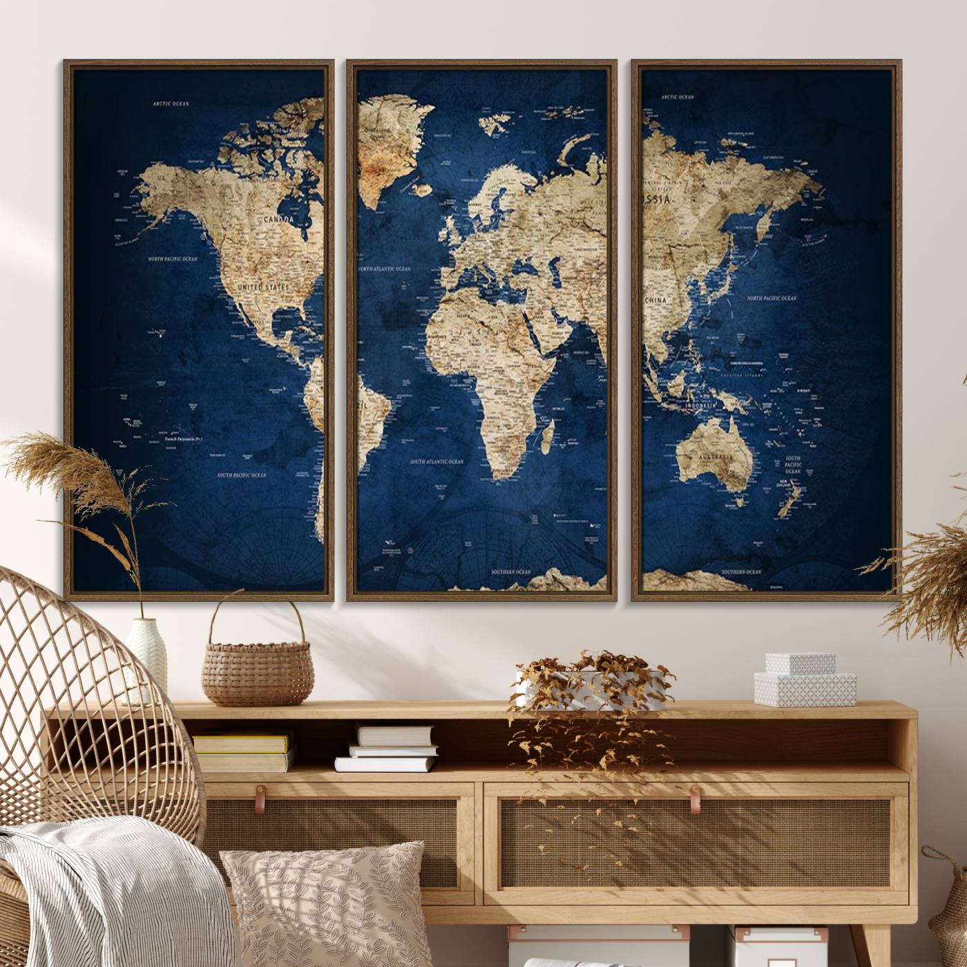額装品/Old World Map Blue/ポスター 額装品/Old World Map Blue/ポスター 額装品/Old World Map Blue