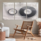 Vintage Cassette Tape Canvas Wall Art - Inspirational 'Life Has No Rewind' Quote, Retro Music Decor for Living Room