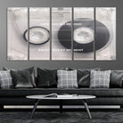Edit-Images-Vintage Cassette Tape Canvas Wall Art - Inspirational 'Life Has No Rewind' Quote, Retro Music Decor for Living Room