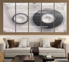 Edit-Images-Vintage Cassette Tape Canvas Wall Art - Inspirational 'Life Has No Rewind' Quote, Retro Music Decor for Living Room