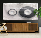 Vintage Cassette Tape Canvas Wall Art - Inspirational 'Life Has No Rewind' Quote, Retro Music Decor for Living Room