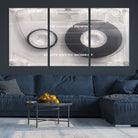 Vintage Cassette Tape Canvas Wall Art - Inspirational 'Life Has No Rewind' Quote, Retro Music Decor for Living Room