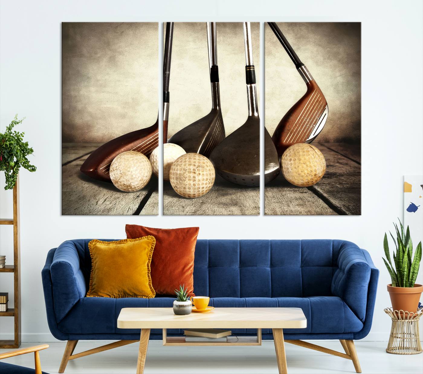 Vintage Golf Ball Art | Golf Decor for Man Cave or Office | Ready to Hang and Framed