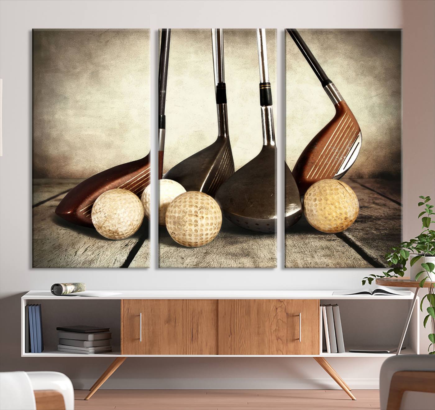 Vintage Golf Ball Art | Golf Decor for Man Cave or Office | Ready to Hang and Framed