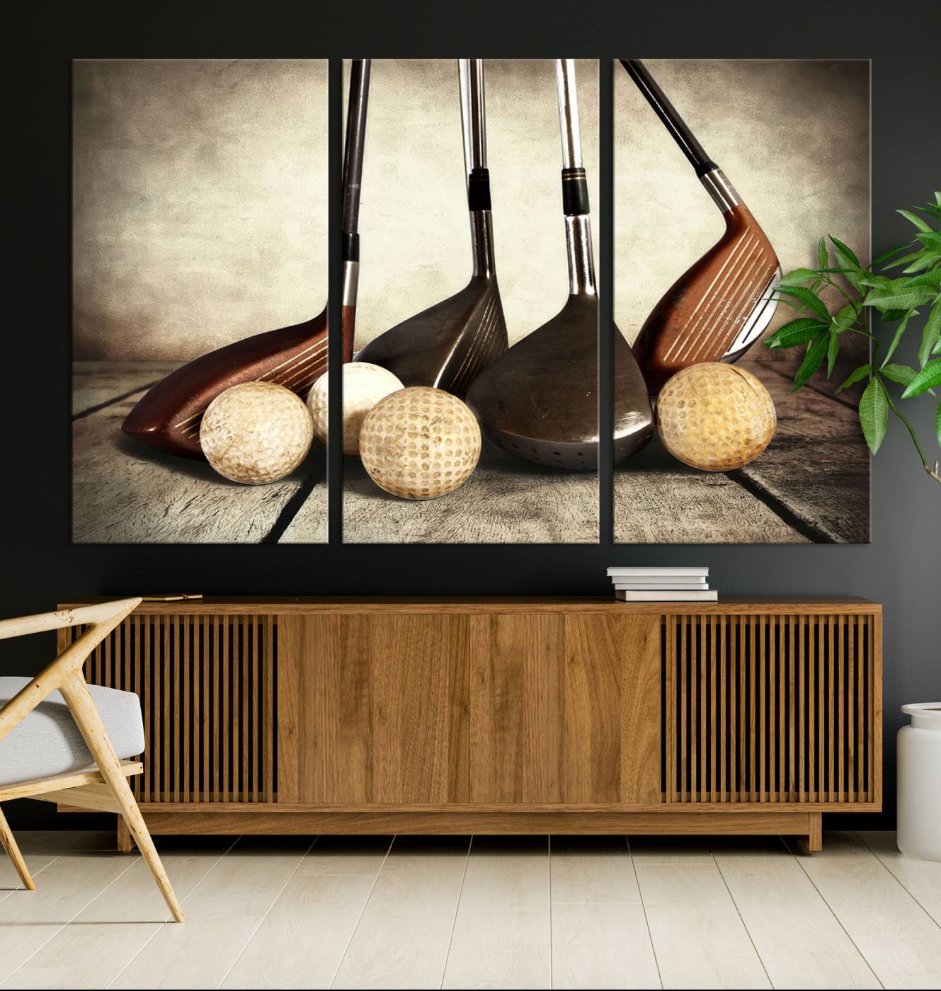 Vintage Golf Ball Art | Golf Decor for Man Cave or Office | Ready to Hang and Framed