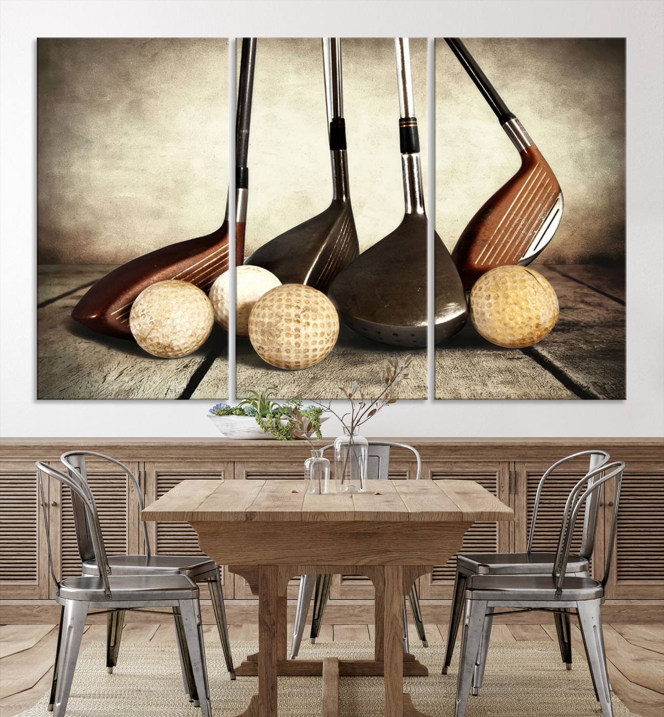 Vintage Golf Ball Art | Golf Decor for Man Cave or Office | Ready to Hang and Framed