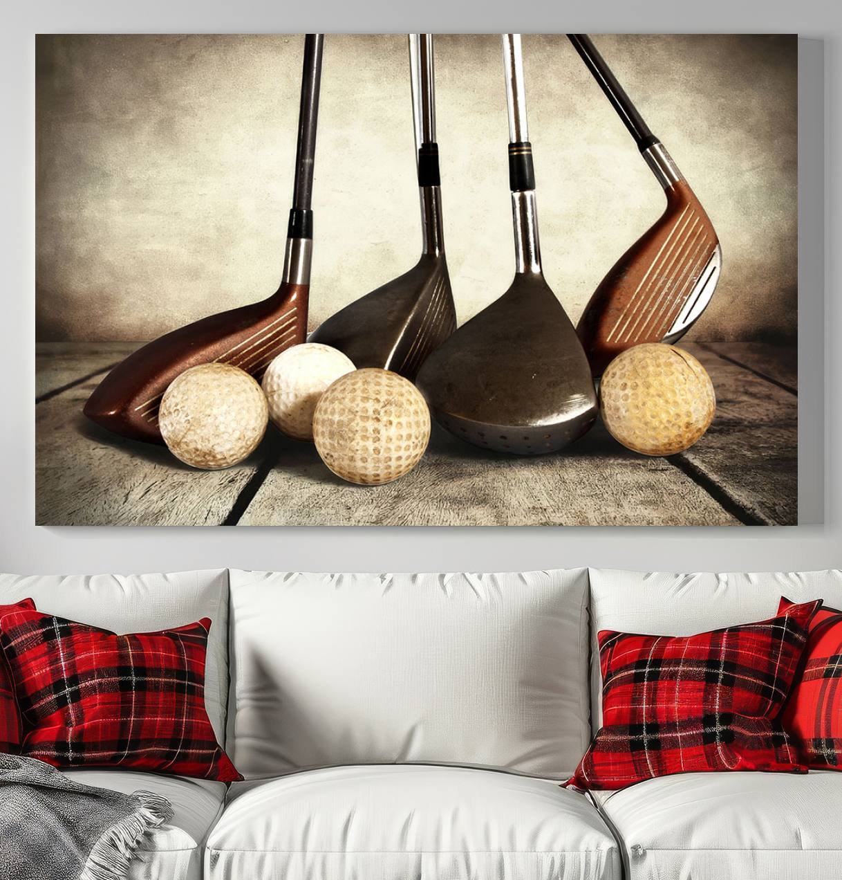 Vintage Golf Ball Art | Golf Decor for Man Cave or Office | Ready to Hang and Framed