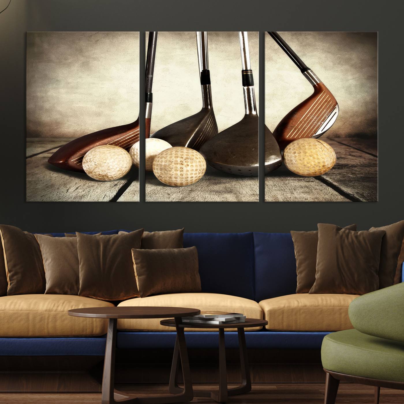 Vintage Golf Ball Art | Golf Decor for Man Cave or Office | Ready to Hang and Framed