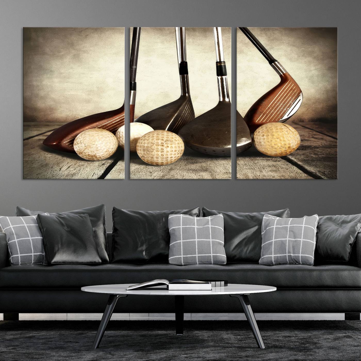 Vintage Golf Ball Art | Golf Decor for Man Cave or Office | Ready to Hang and Framed
