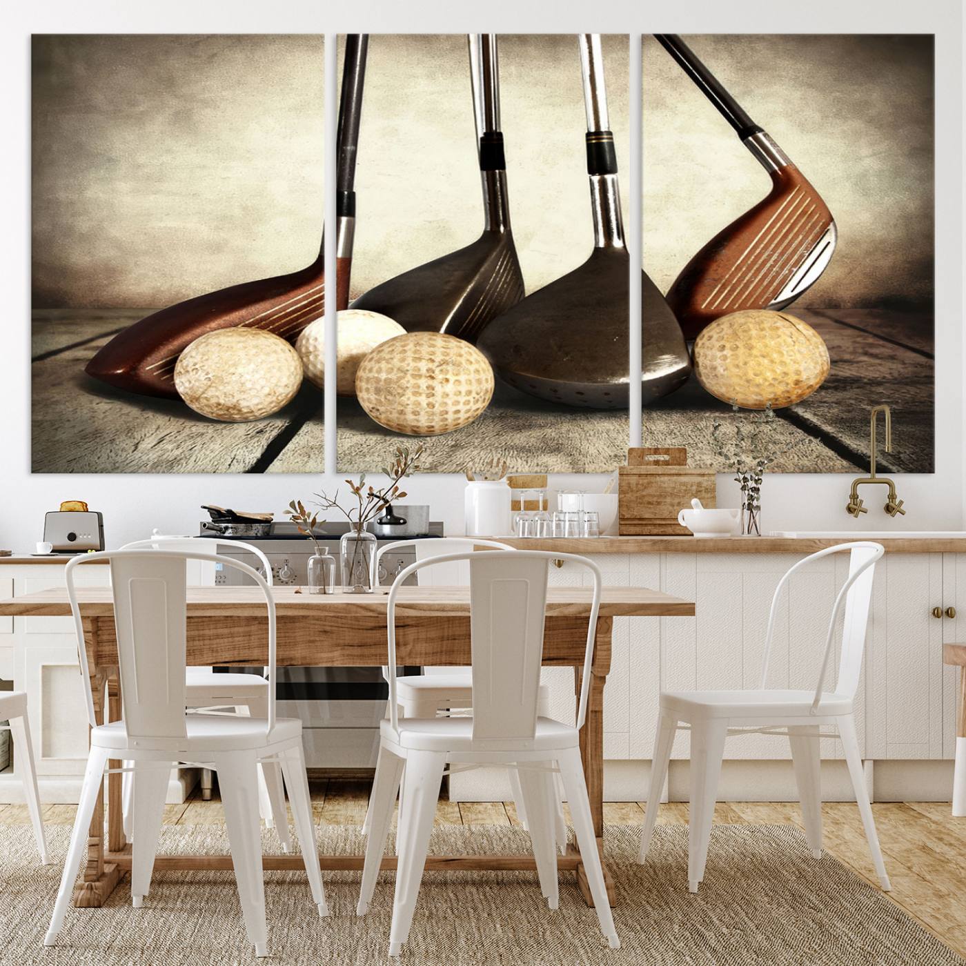 33845-MGV-CV-36X24-Vintage Golf Ball Art | Golf Decor for Man Cave or Office | Ready to Hang and Framed
