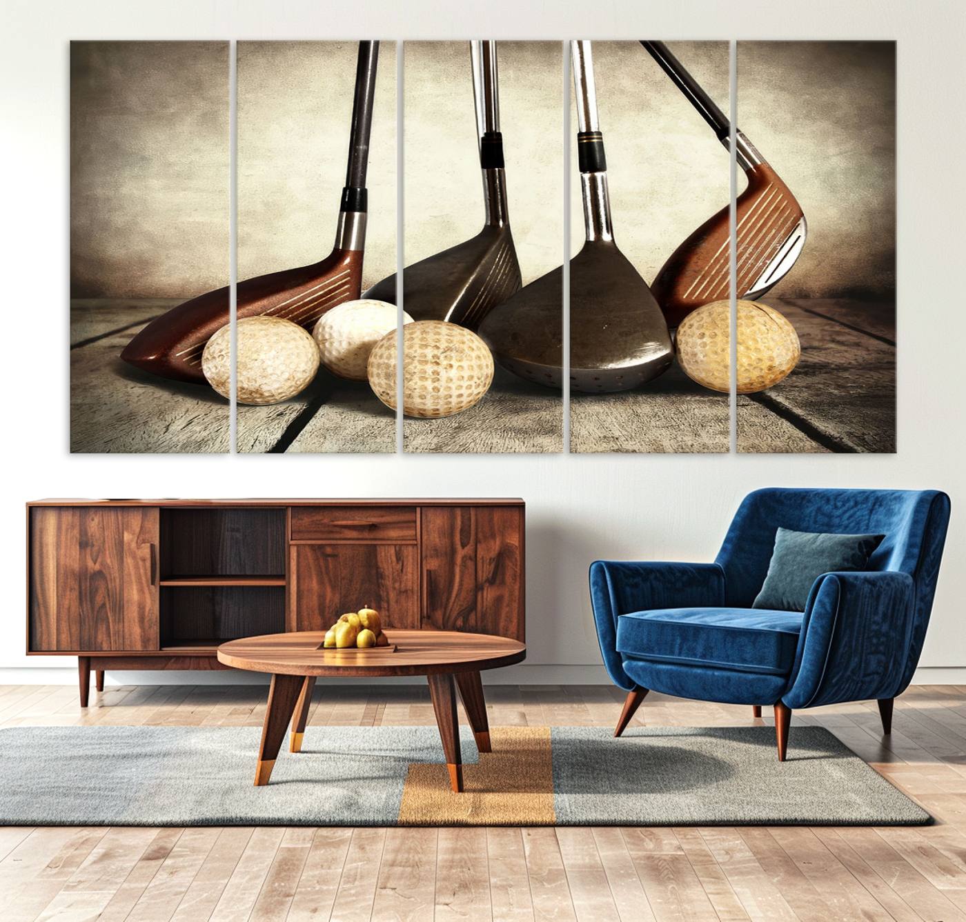 33845-MGV-CV-36X24-Vintage Golf Ball Art | Golf Decor for Man Cave or Office | Ready to Hang and Framed