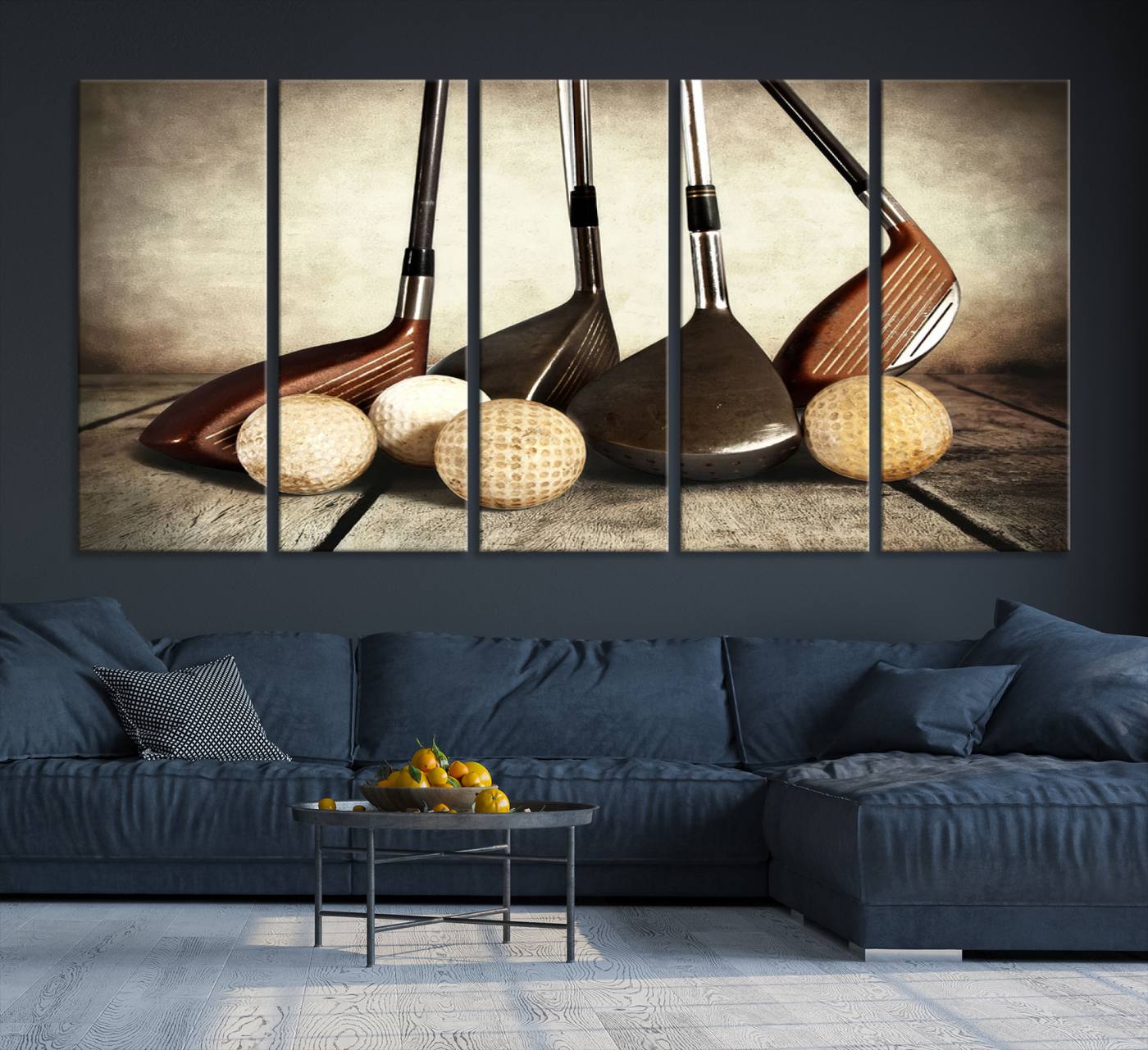 33845-MGV-CV-36X24-Vintage Golf Ball Art | Golf Decor for Man Cave or Office | Ready to Hang and Framed