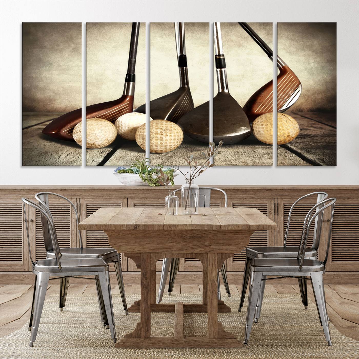 33845-MGV-CV-36X24-Vintage Golf Ball Art | Golf Decor for Man Cave or Office | Ready to Hang and Framed