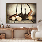 33845-MGV-FC-36X24_Walnut-Vintage Golf Ball Art | Golf Decor for Man Cave or Office | Ready to Hang and Framed