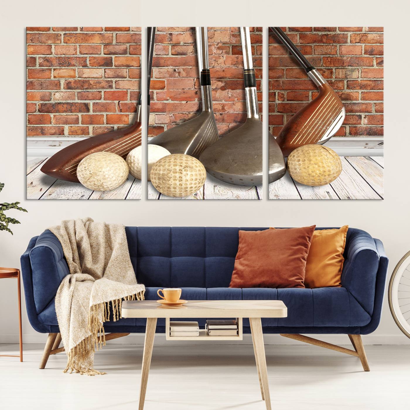 Vintage Golf Ball Wall Art Canvas Print | Golf Decor for Man Cave or Office | Ready to Hang and Framed
