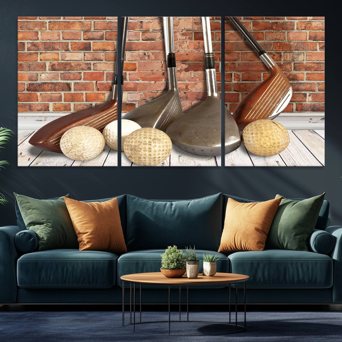 71818-MGV-CV-36X24-Vintage Golf Ball Wall Art Canvas Print | Golf Decor for Man Cave or Office | Ready to Hang and Framed