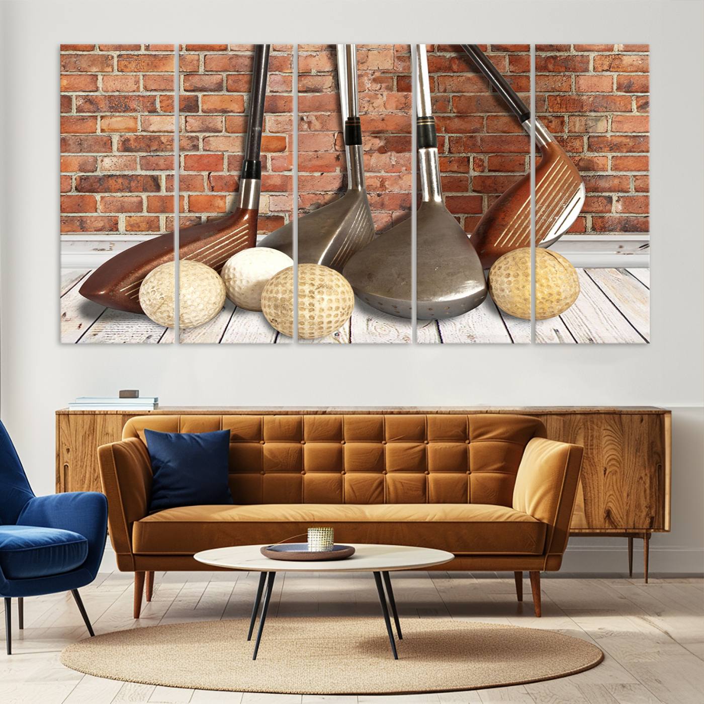 71818-MGV-CV-36X24-Vintage Golf Ball Wall Art Canvas Print | Golf Decor for Man Cave or Office | Ready to Hang and Framed