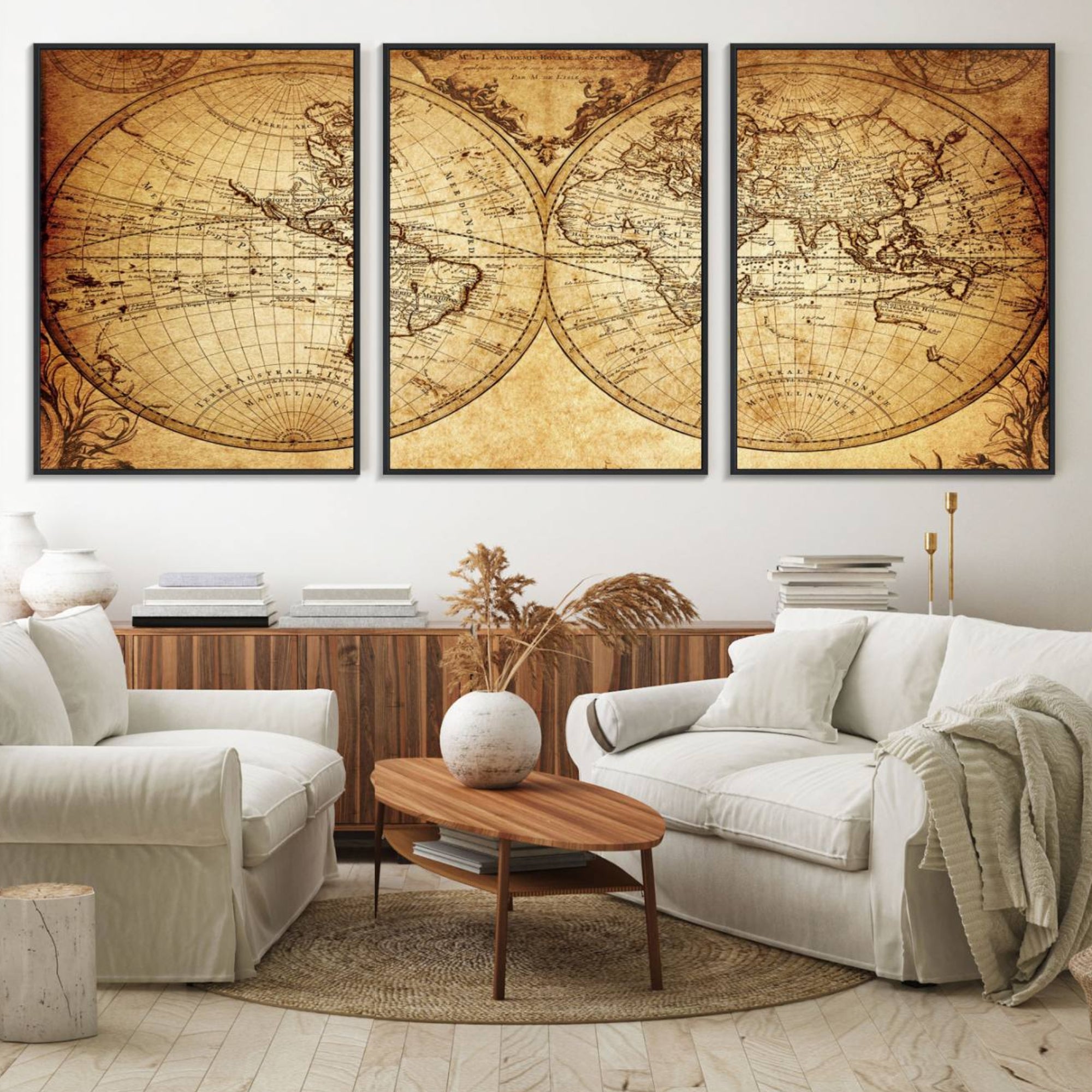 91276-MGV-FC-60X30-3P_Black-Push Pin World Map Canvas Print – Travel Tracker Wall Art for Couples, Perfect Anniversary Gift for Home or Office Decor