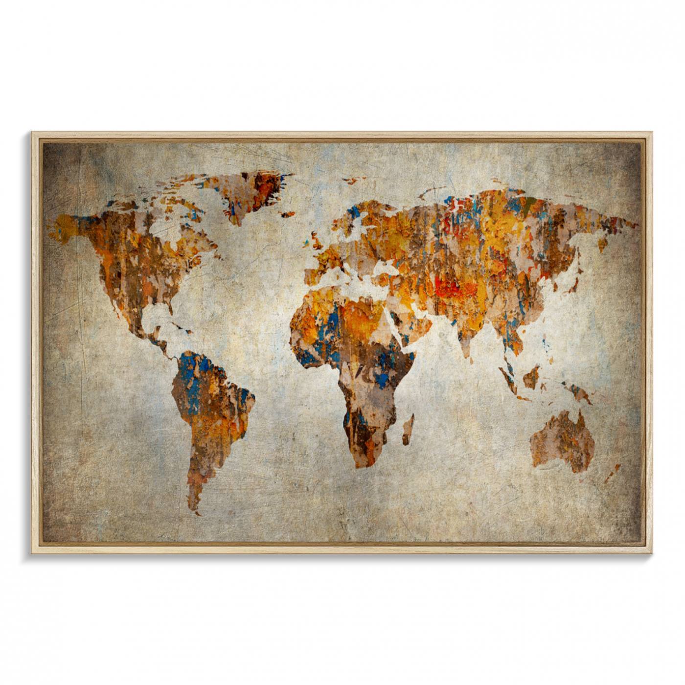 59464-MGV-FC-36X24_Natural-Vintage World Map World Map Canvas Print