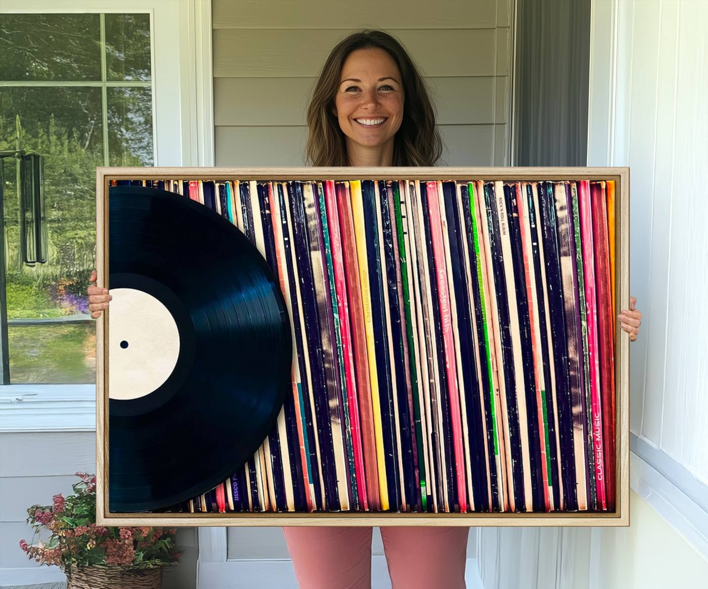 45029-MGV-CV-36X24-Vinyl Record and Album Collection Canvas Wall Art - Retro Music Decor, Vintage Vinyl, Vinyl Record Canvas Print