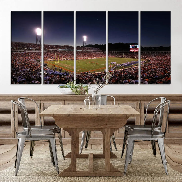 The Virginia Cavaliers Football Team Print - Charlottesville Scott Stadium Wall Art Canvas Print features a gallery-quality finish.