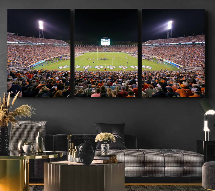 Virginia Cavaliers Football Team Print - Charlottesville Scott Stadium Wall Art Canvas Print