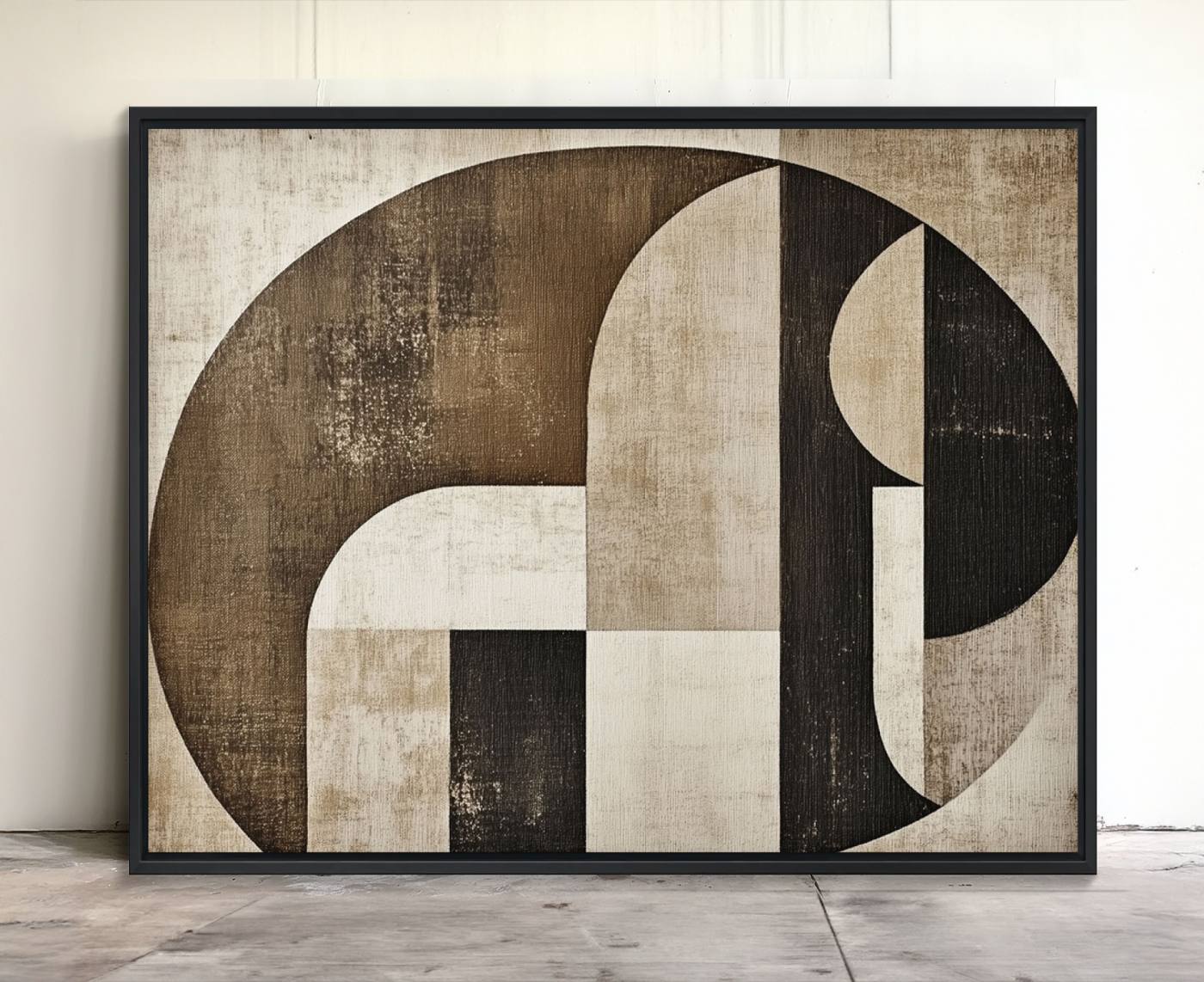 44796-MGV-CV-36X24-Wabi Sabi Abstract Wall Art | Geometric Modern Minimalist Canvas Print with Neutral Mid Century Art