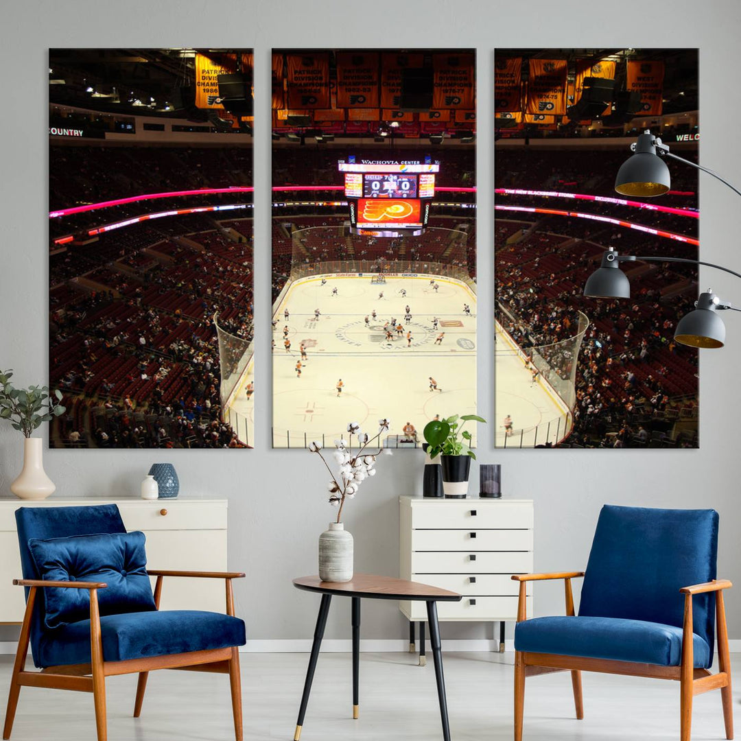 Wachovia Center Priort of Lyers Game Ice Hockey Stadium Canvas Print, Lyers Game Ice Hockey Stadium Canvas Wall Art