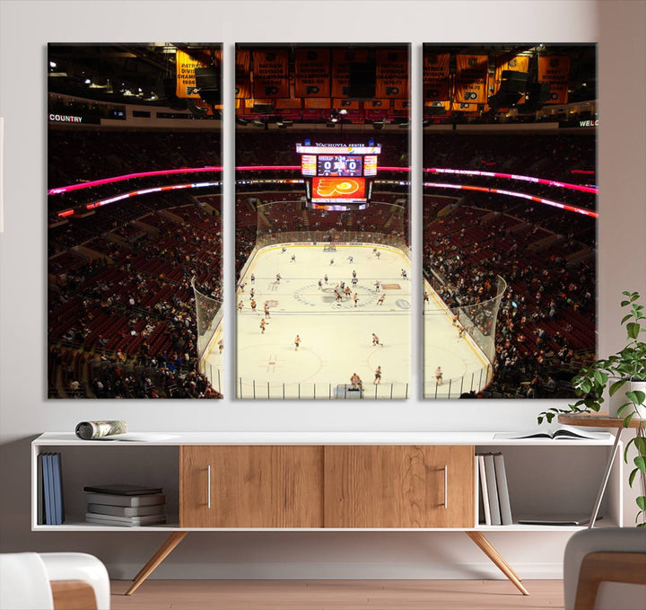 Wachovia Center Priort of Lyers Game Ice Hockey Stadium Canvas Print, Lyers Game Ice Hockey Stadium Canvas Wall Art