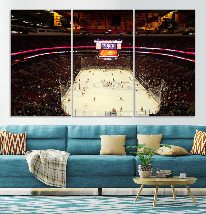 Wachovia Center Priort of Lyers Game Ice Hockey Stadium Canvas Print, Lyers Game Ice Hockey Stadium Canvas Wall Art