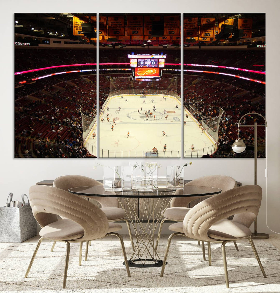 Wachovia Center Priort of Lyers Game Ice Hockey Stadium Canvas Print, Lyers Game Ice Hockey Stadium Canvas Wall Art