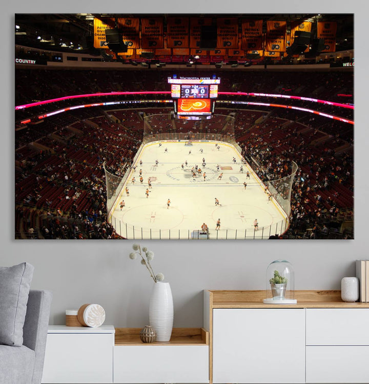 Wachovia Center Priort of Lyers Game Ice Hockey Stadium Canvas Print, Lyers Game Ice Hockey Stadium Canvas Wall Art